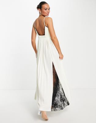 pleated white maxi dress