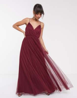 asos design soft tulle maxi dress