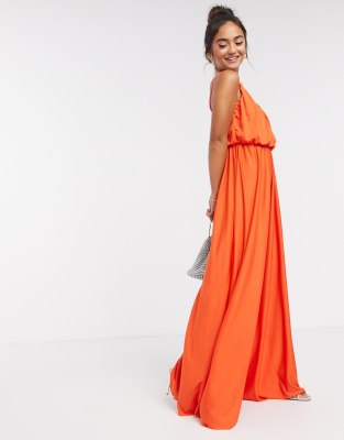 asos orange maxi dress