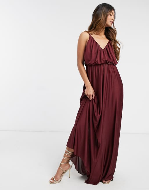 Asos oxblood maxi store dress