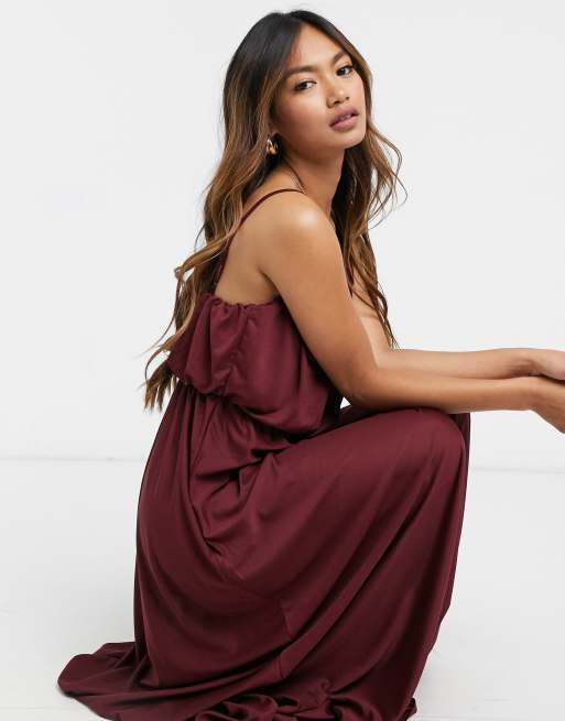 Asos oxblood sale maxi dress