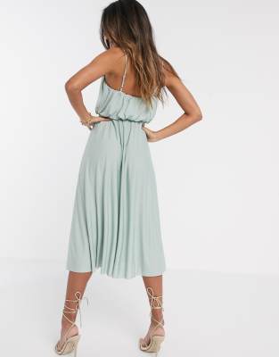 asos plunge cami midi dress