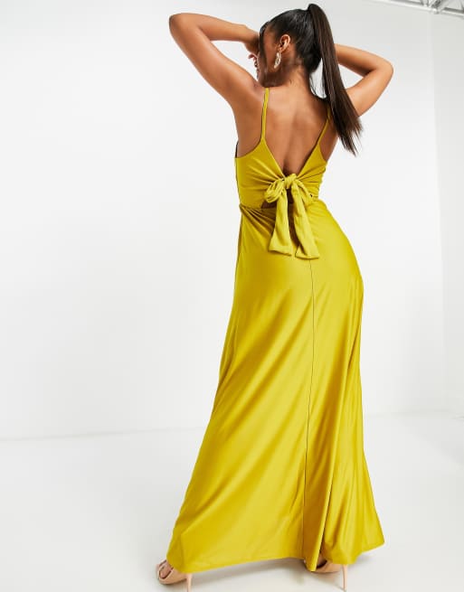 Asos mustard outlet dress