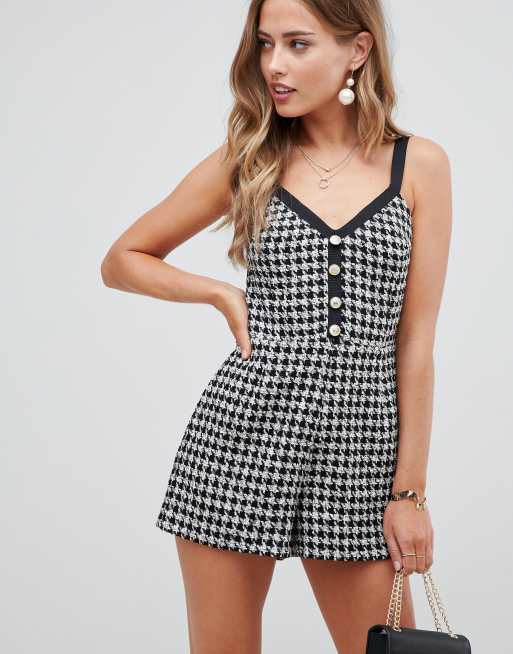 Houndstooth romper cheap