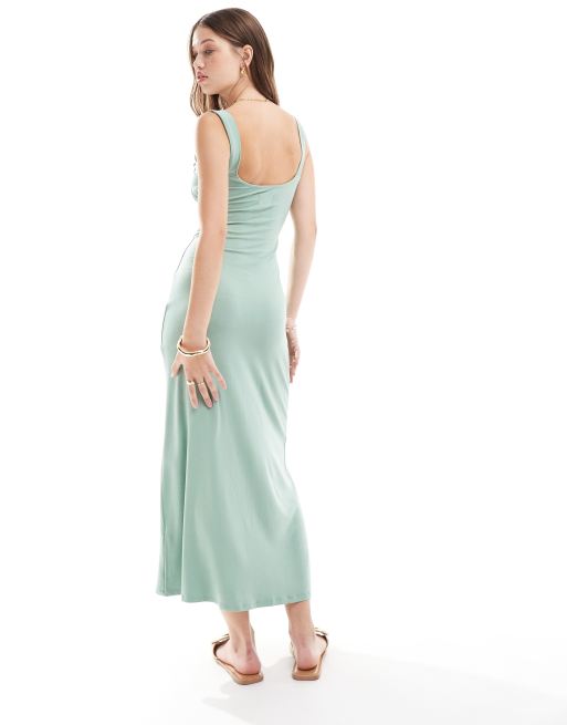 la hearts tie front midi dress green Sample French Blue Carmen Chiffon Dress