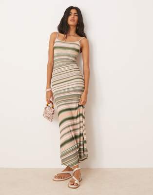Asos Design Cami Scoop Back Maxi Dress In Multi