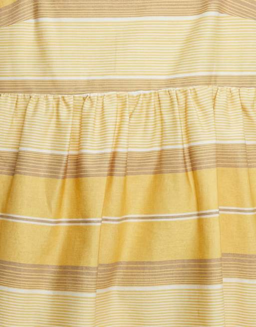 ASOS DESIGN cami smock playsuit in yellow stripe, 8 of 8
