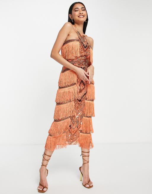 Asos best sale fringe dress