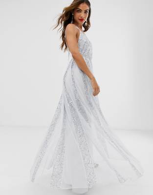 asos design floral embroidered dobby mesh cami strap maxi dress
