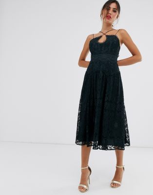 asos design midi dress with cami straps