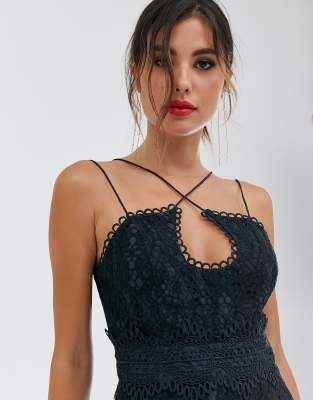 asos lace cami midi prom dress