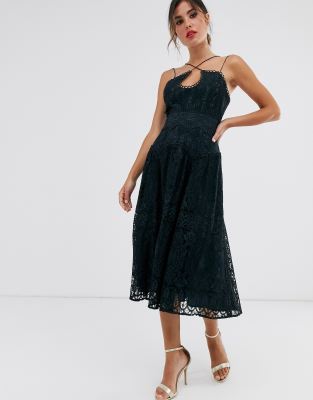 asos lace cami midi prom dress