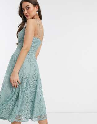 asos lace cami midi prom dress