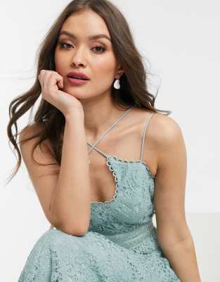 asos lace cami midi prom dress