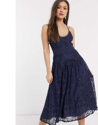 navy midi prom dress