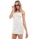 [ASOS DESIGN] ASOS DESIGN cami strap with ruching mini dress in white 10 WHITE