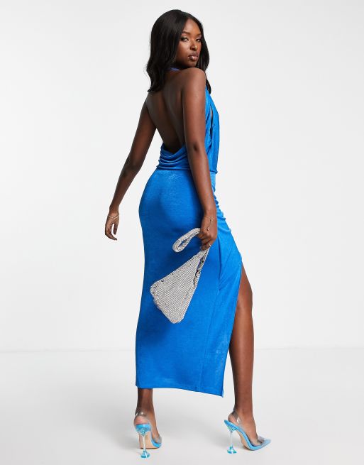 Blue midi cheap dress asos