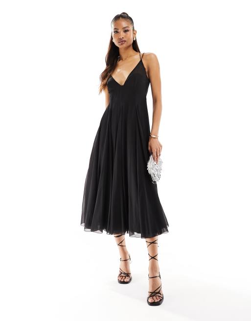 Asos black outlet skater dress