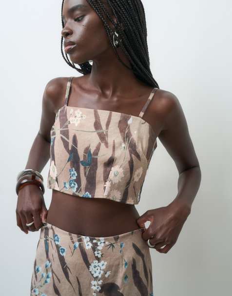 ASOS DESIGN cami top set set in floral tiger print - view 1