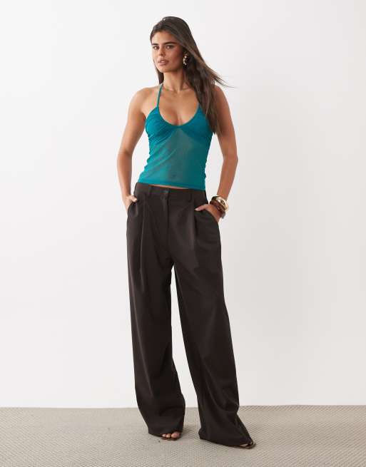 ASOS DESIGN - Cami van mesh met lage ronde hals in petrol, 3 van 4