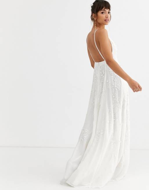 Asos sequin cheap bridal dress