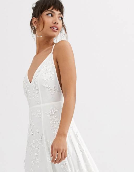 ASOS Bridal ASOS EDITION size 6 Eva embellished cami midi wedd Wedding  Dress Save 41% - Stillwhite