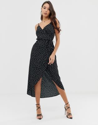 asos polka dot wrap dress