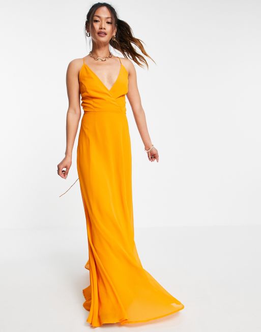 Cami wrap 2024 maxi dress