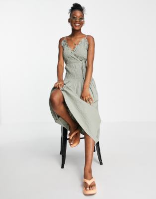 Asos cami wrap maxi dress online