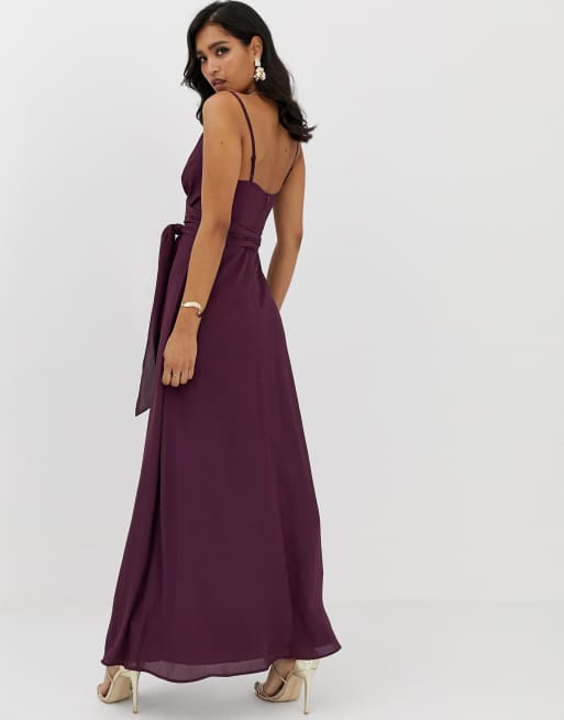 Asos cami wrap maxi hot sale dress