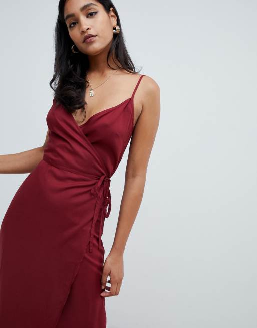 ASOS DESIGN cami wrap maxi dress