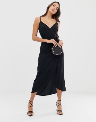 cami wrap maxi dress with tie waist