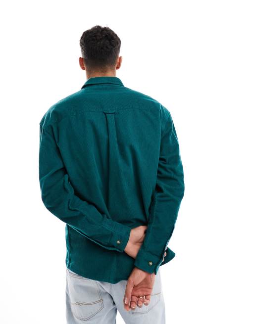 ASOS DESIGN - Camicia a coste oversize anni '90 verde college, 4 di 4