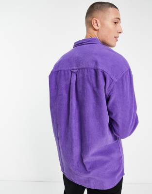 Camicia a coste oversize stile anni'90 viola acceso - ASOS DESIGN Camicia donna  - immagine2