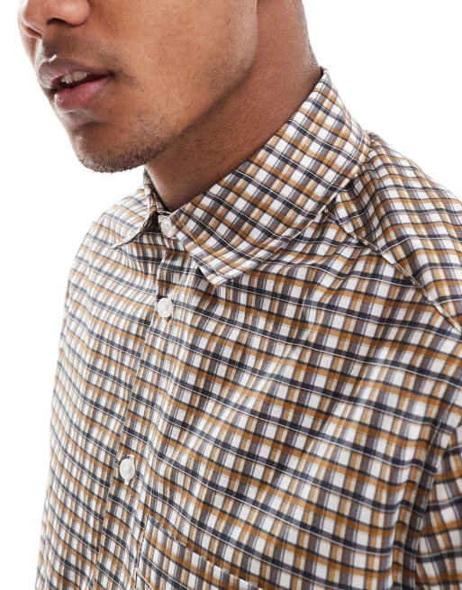 ASOS DESIGN - Camicia a maniche corte squadrata comoda a quadri, 2 di 4