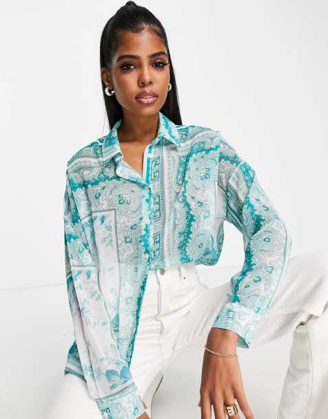 ASOS DESIGN - Camicia a maniche lunghe con stampa cachemire a fiori - view 1