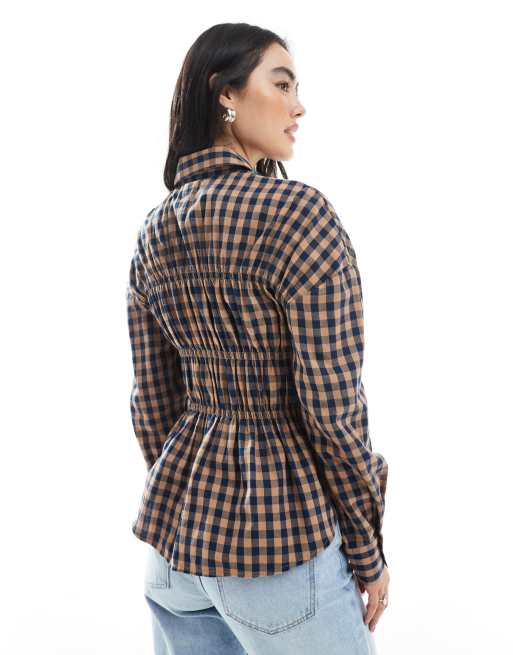 ASOS DESIGN - Camicia a quadretti con dettaglio a punto smock, 2 di 4