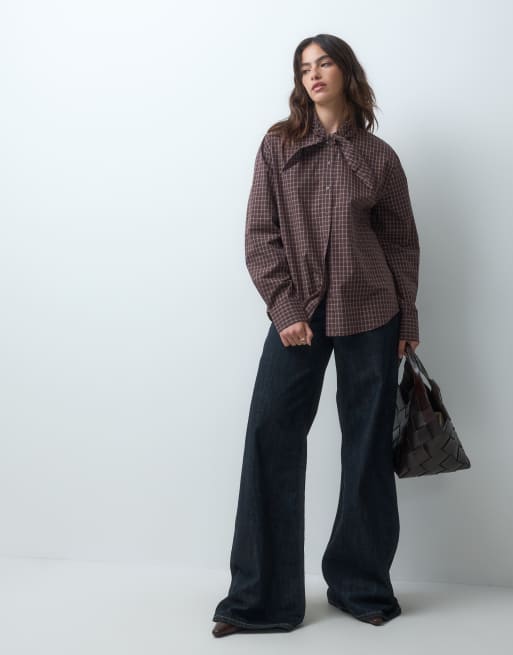 ASOS DESIGN camicia a quadri con allacciatura al collo, 3 di 5