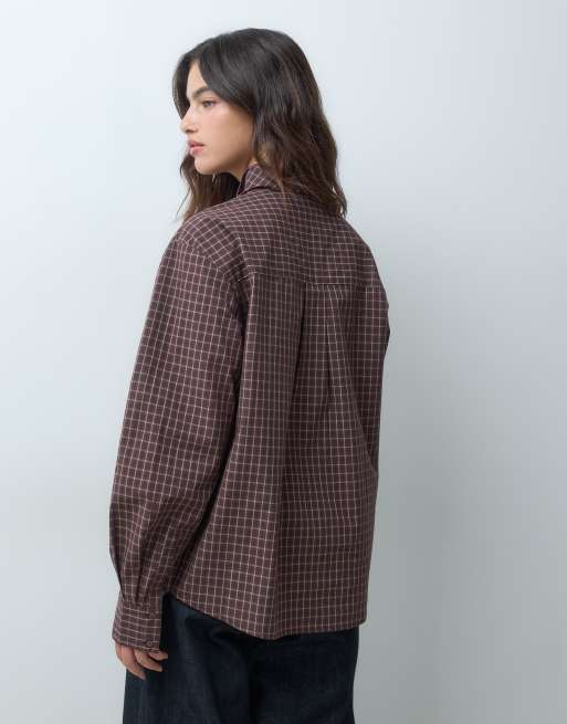 ASOS DESIGN camicia a quadri con allacciatura al collo, 5 di 5