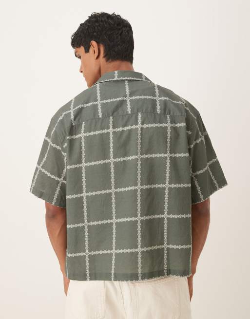 ASOS DESIGN - Camicia a quadri verde vestibilità classica, 3 di 5