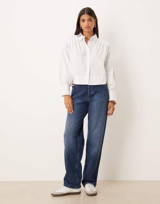 ASOS DESIGN - Camicia arricciata bianca con spalline imbottite, 2 di 4