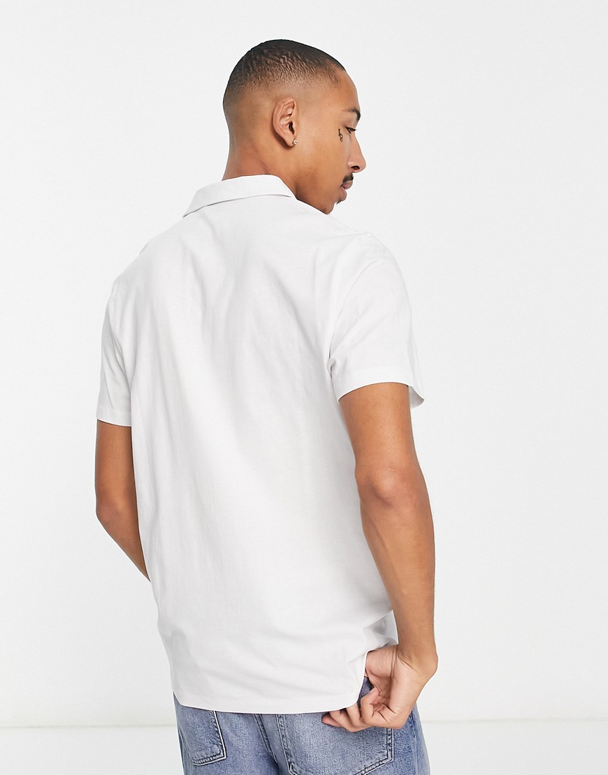 Camicia attillata bianca in jersey-Bianco - ASOS DESIGN Camicia donna  - immagine3