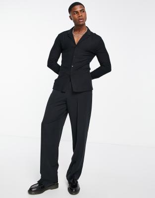 Camicia attillata in viscosa nera con rever-Nero - ASOS DESIGN Camicia donna  - immagine1
