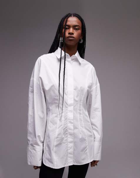 ASOS DESIGN - Camicia bianca a corsetto con cuciture - view 1