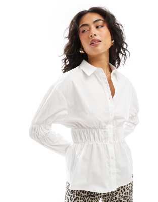 GCDS Camicia Bianca In Popeline Con Logo C1BKQH517T330/100B