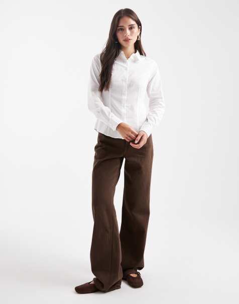 ASOS DESIGN - Camicia bianca stretta in vita con cuciture - view 1