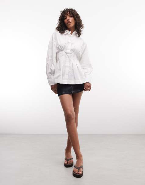 ASOS DESIGN - Camicia bianca stretta in vita - view 1