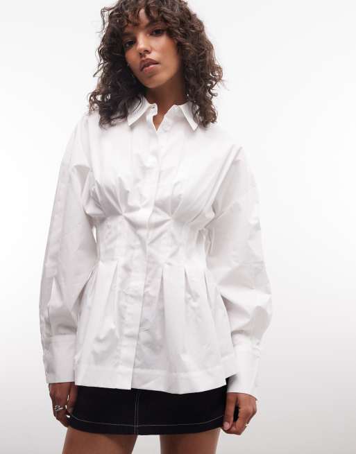 ASOS DESIGN - Camicia bianca stretta in vita, 2 di 4