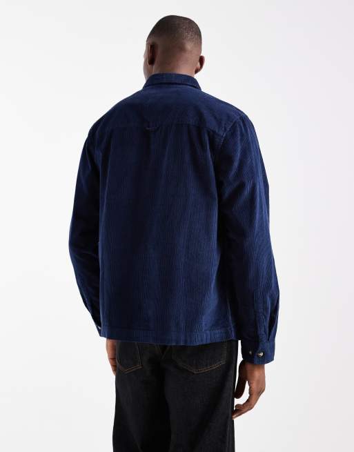 ASOS DESIGN - Camicia blu navy a coste, 3 di 5
