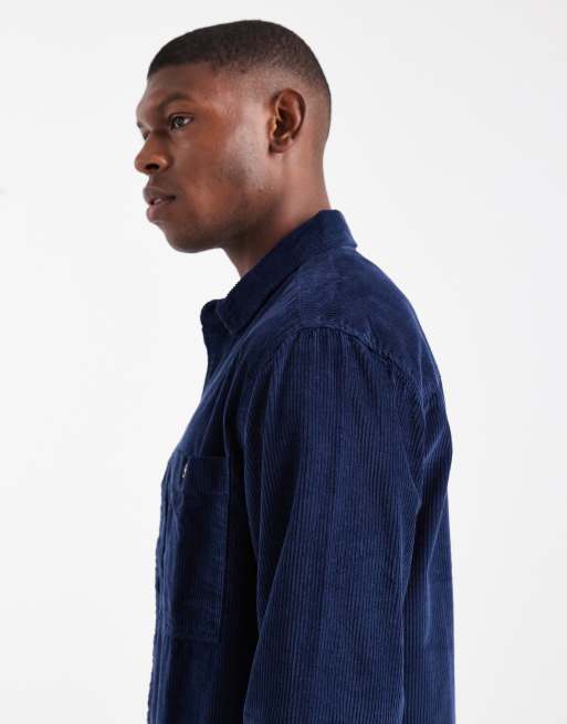 ASOS DESIGN - Camicia blu navy a coste, 4 di 5